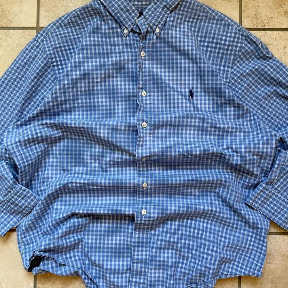 Ralph Lauren Blue Classic Fit Button Up Dress Shirt - Size L (17 32/33)